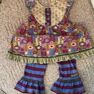 Matilda Jane Colorful Floral Long Shirt Pants Set